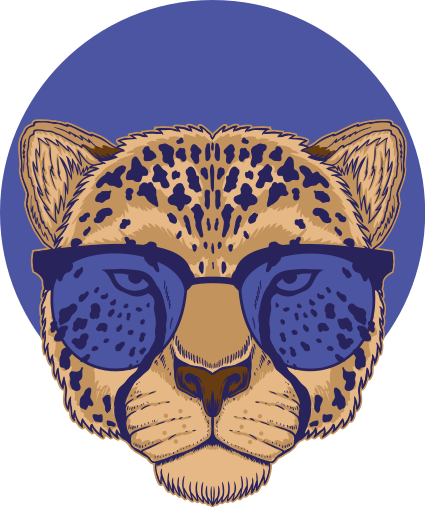 Animal vinyl carpet leopard in glasses - TenStickers