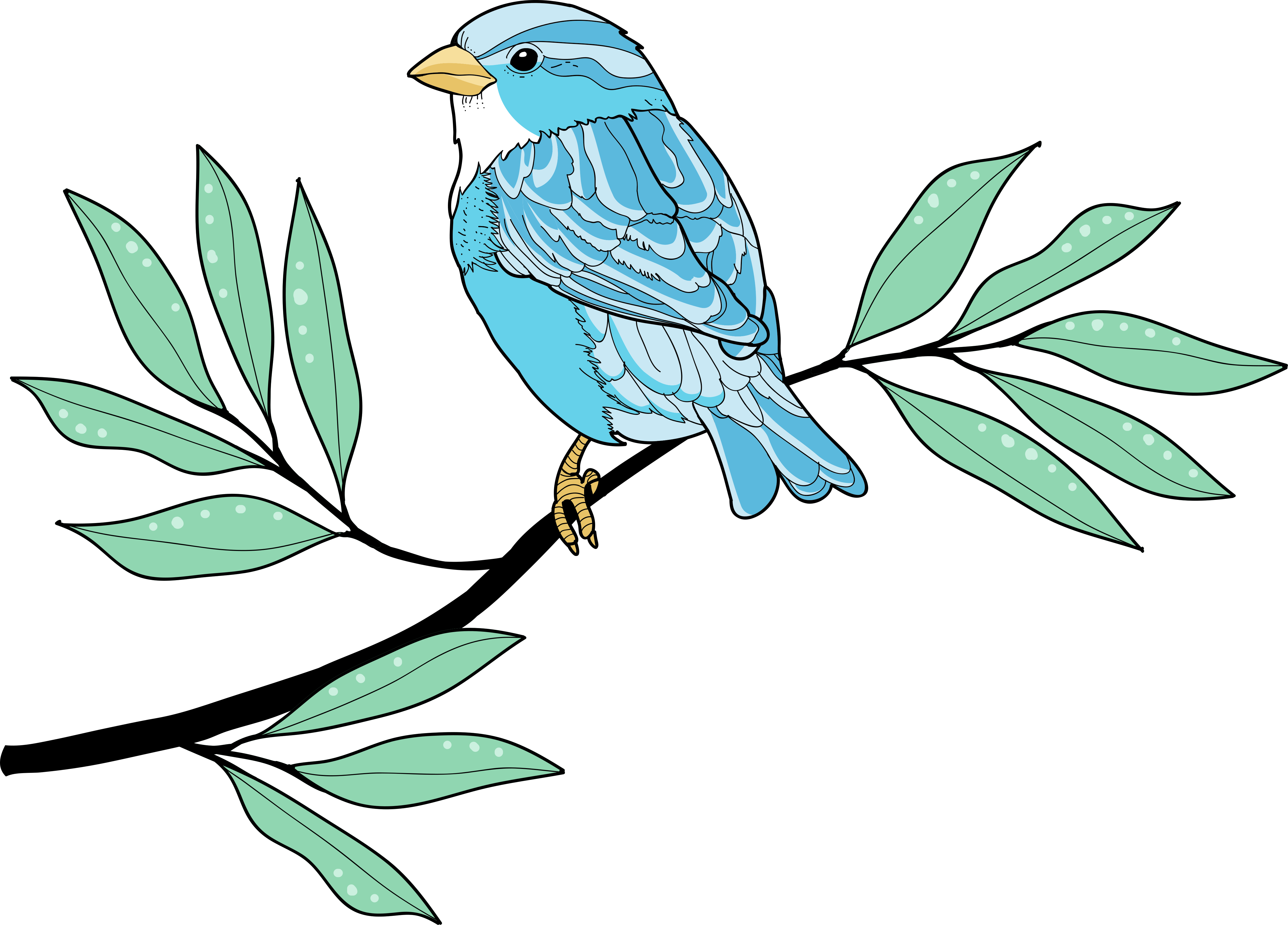 Blue feathered avian animal vinyl carpet - TenStickers