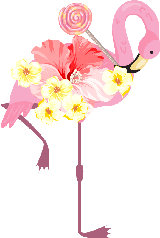 Animal vinyl carpet flamingo floral design - TenStickers