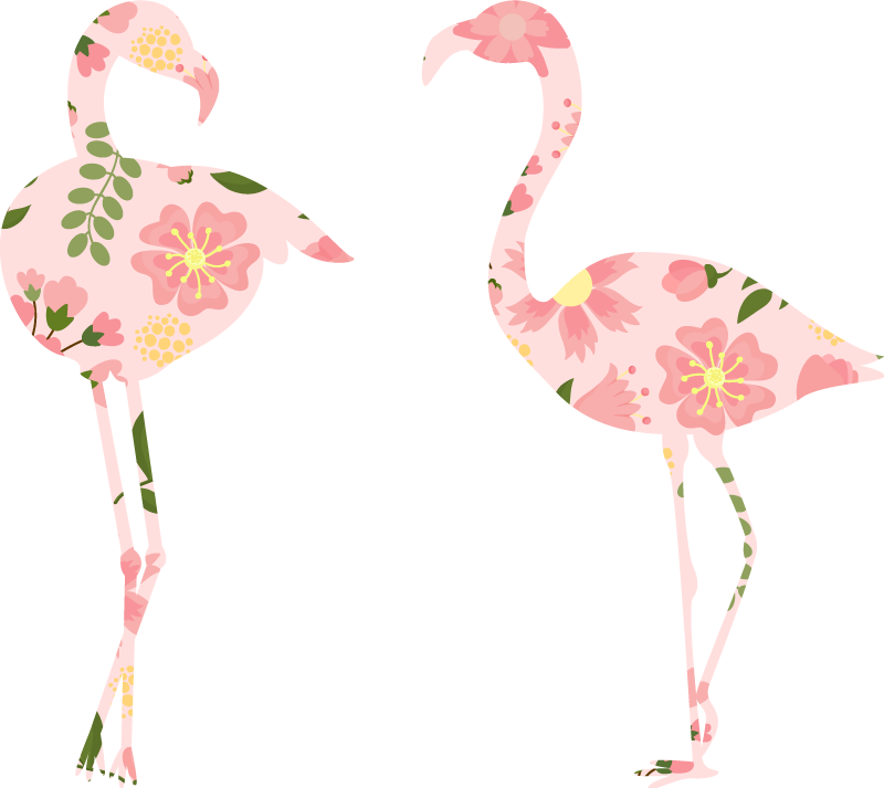 Animal vinyl carpet flamingo floral design - TenStickers