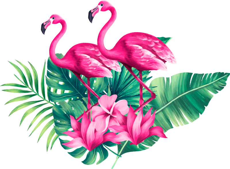 Flamingos and foliage animal vinyl carpet - TenStickers