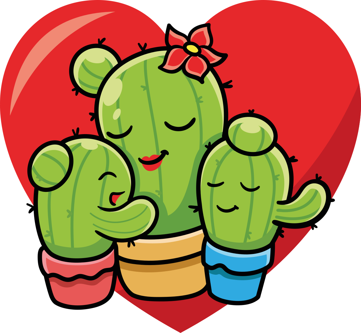 Animal vinyl carpet cactus family affection - TenStickers