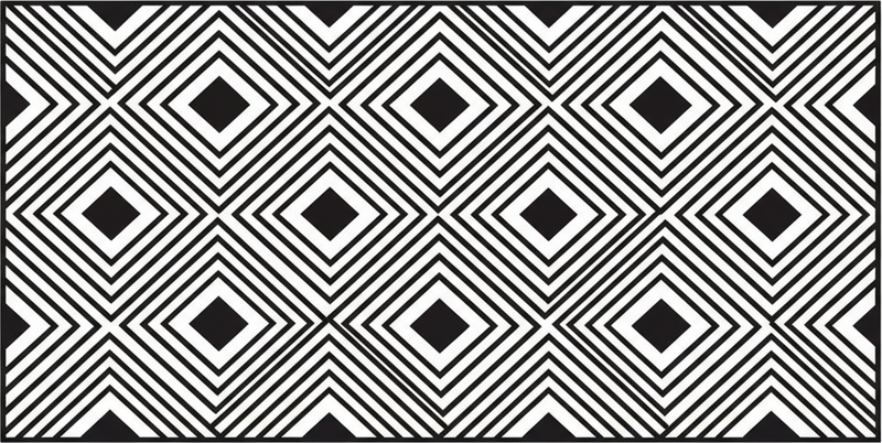 Kitchen vinyl carpet in bold diamond lattice design - TenStickers