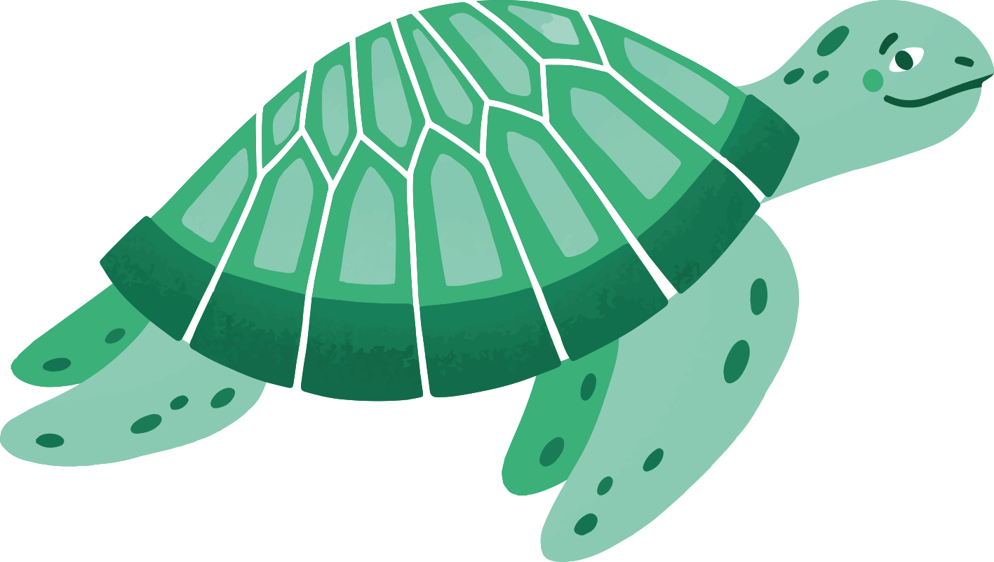 Animal vinyl carpet playful turtle design - TenStickers