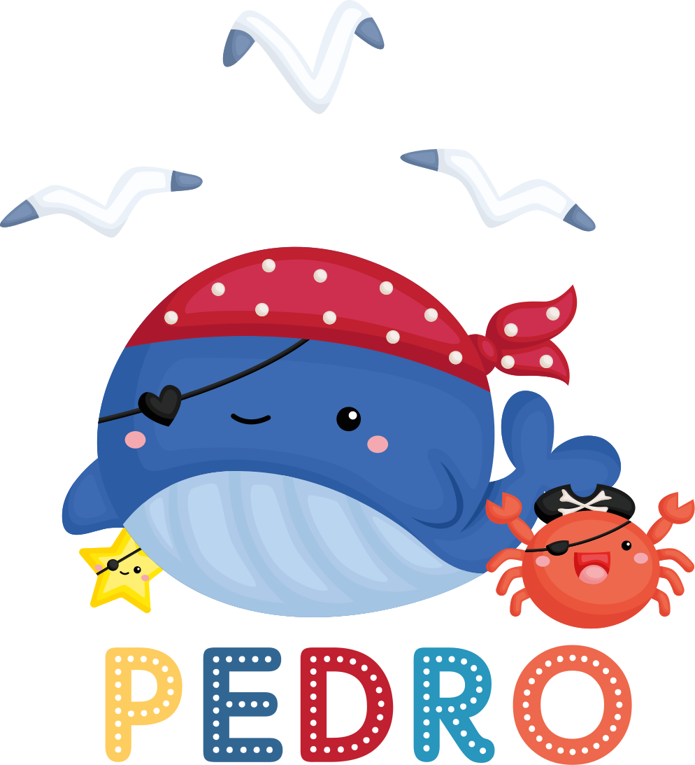 Animal vinyl carpet cute pirate whale - TenStickers