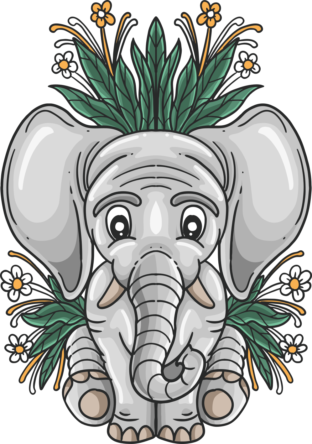 Animal vinyl carpet cute elephant design - TenStickers