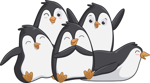 Animal vinyl carpet happy penguin family - TenStickers