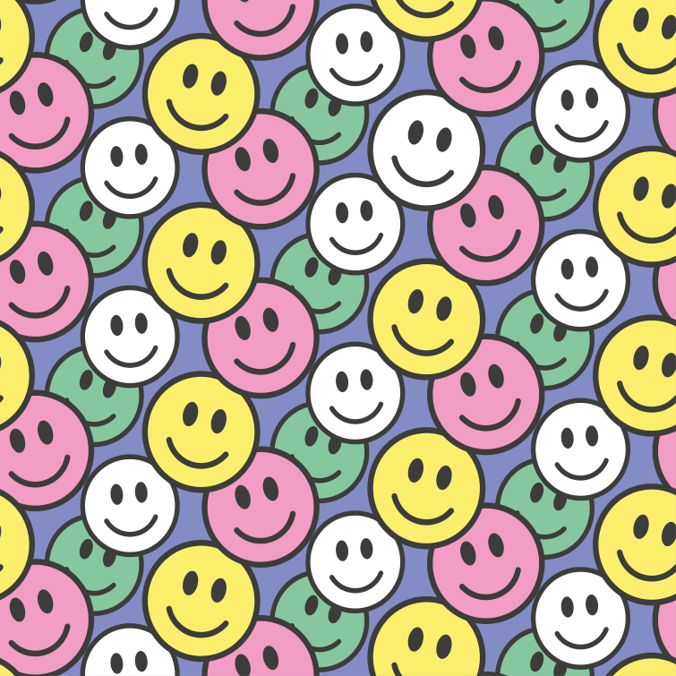 Animal vinyl carpet with colorful smile designs - TenStickers