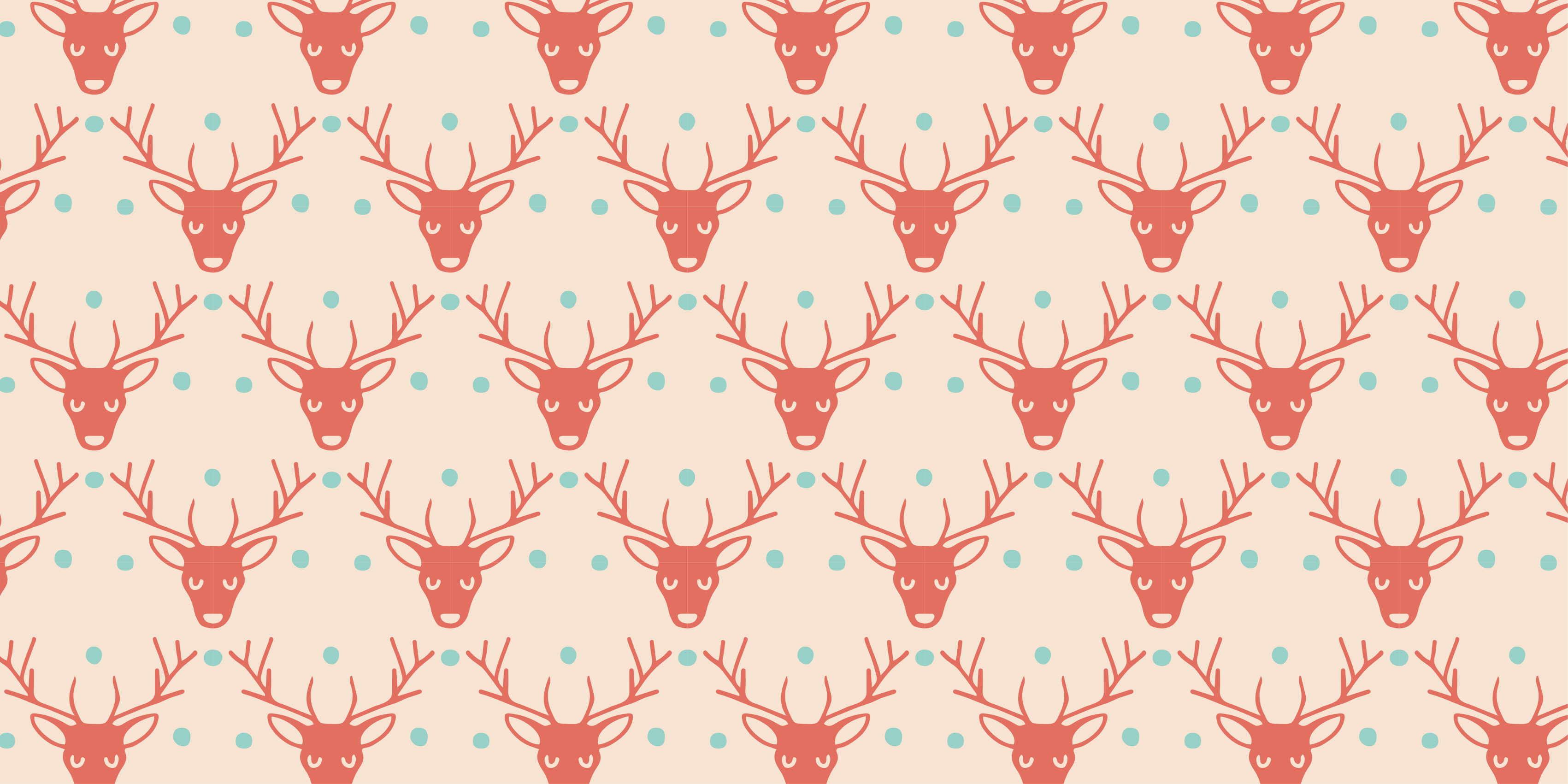 Animal vinyl carpet red antlered creatures - TenStickers