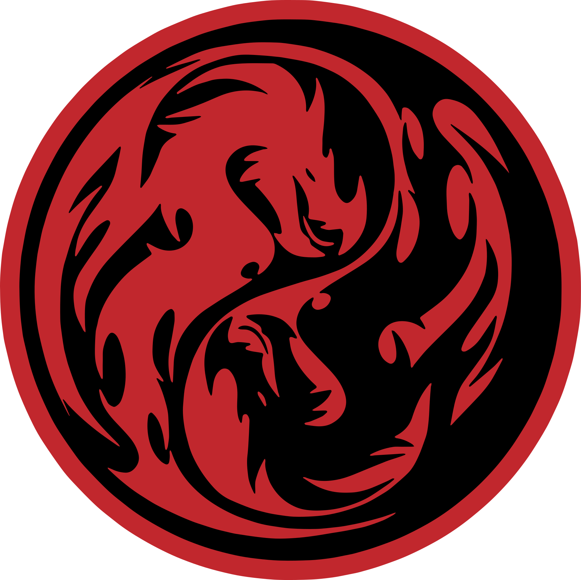 Yin yang dragons animal vinyl carpet - TenStickers
