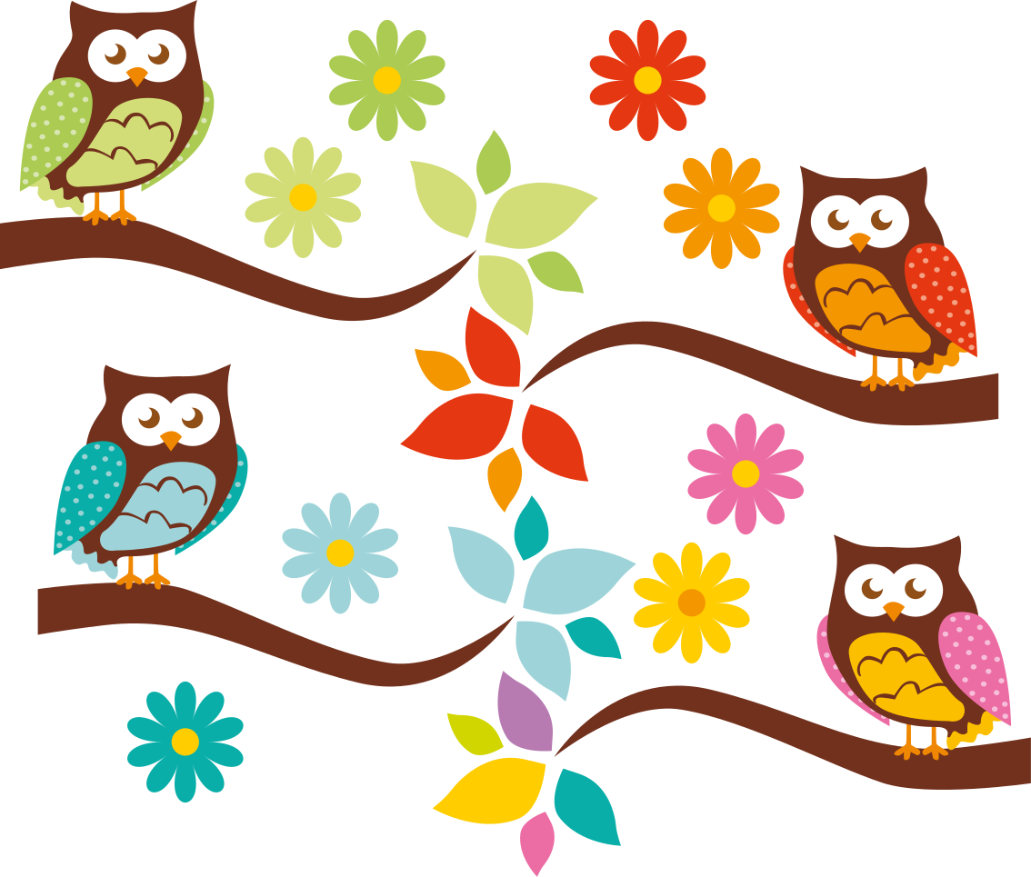 Animal vinyl carpet colorful owl design - TenStickers