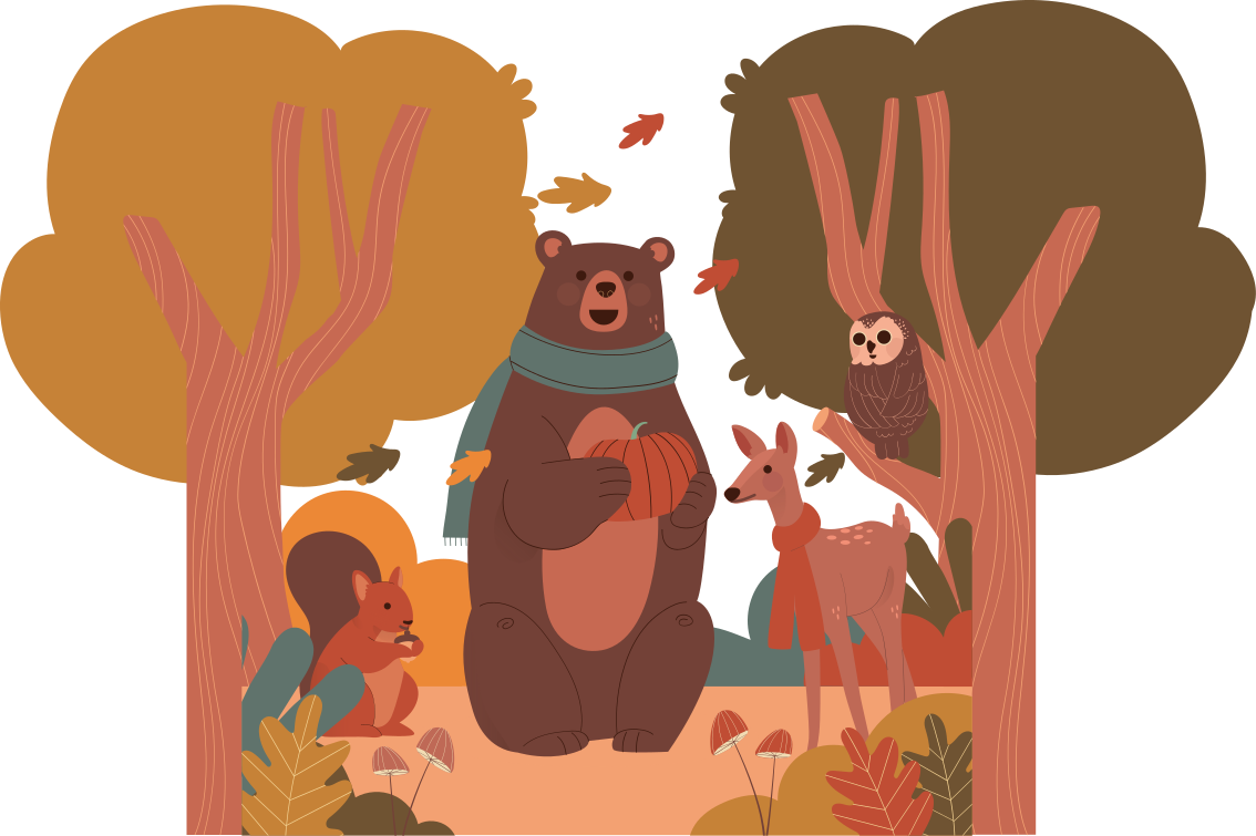 Animal vinyl carpet fall woodland creatures - TenStickers