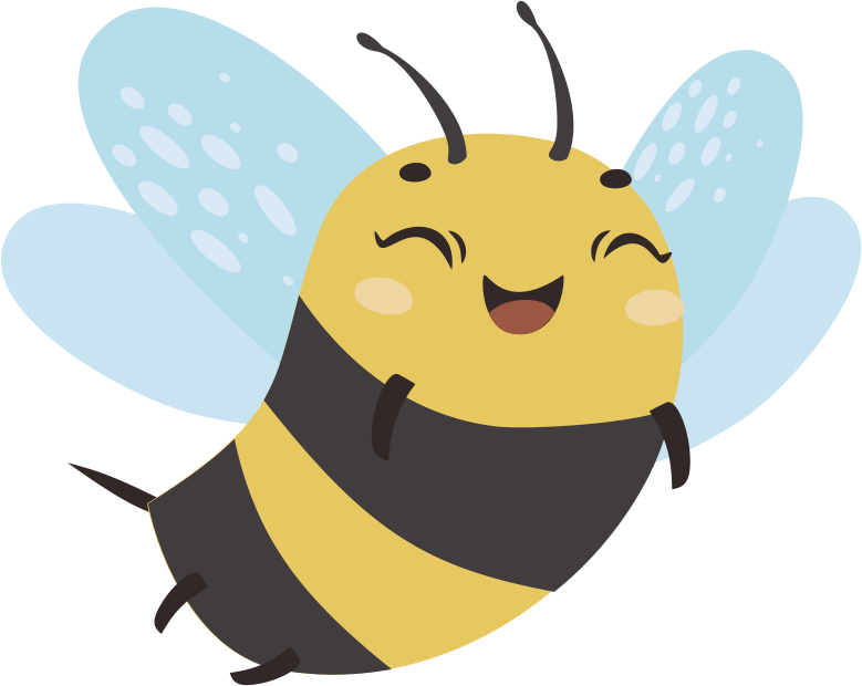 Cheerful flying bee animal vinyl carpet - TenStickers