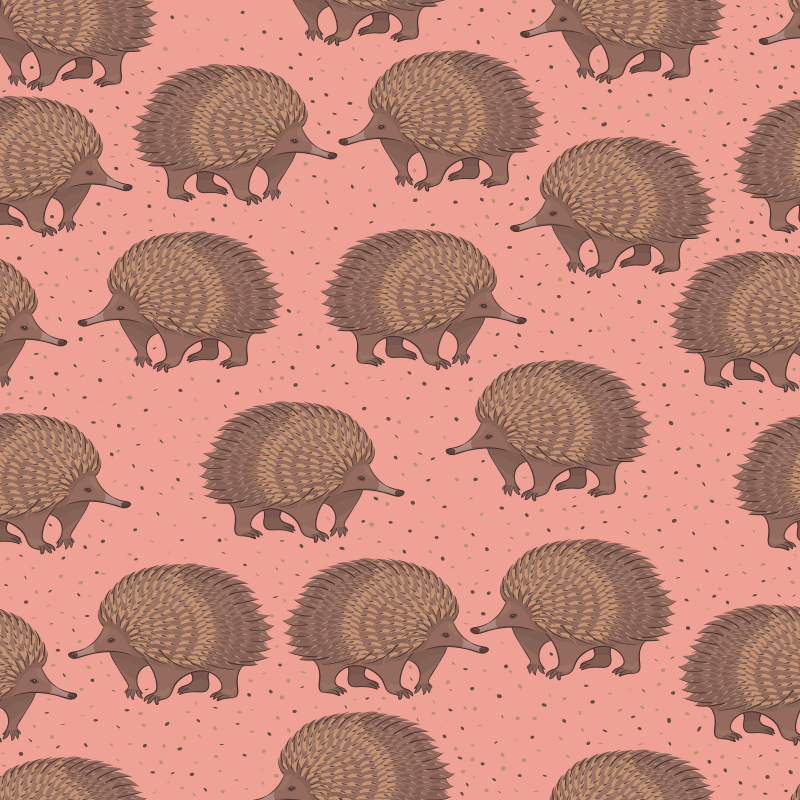 Animal vinyl carpet with hedgehog pattern design - TenStickers