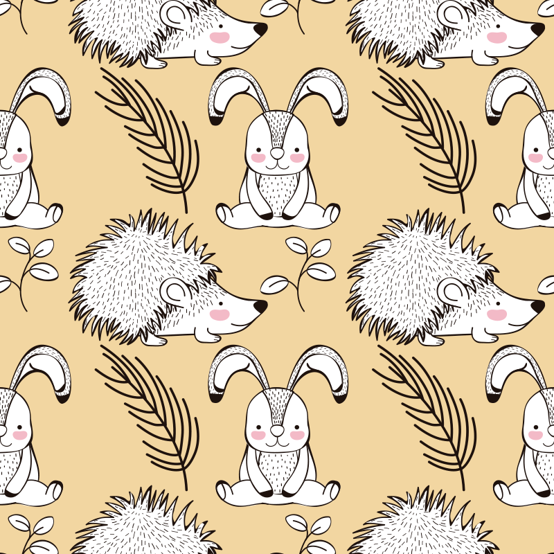 Animal vinyl carpet with adorable animal designs - TenStickers