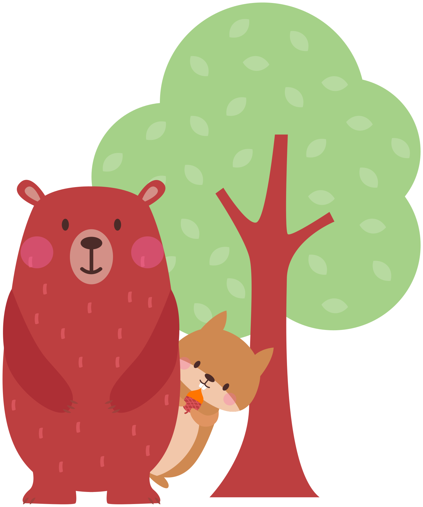 Animal vinyl carpet playful bear friend - TenStickers