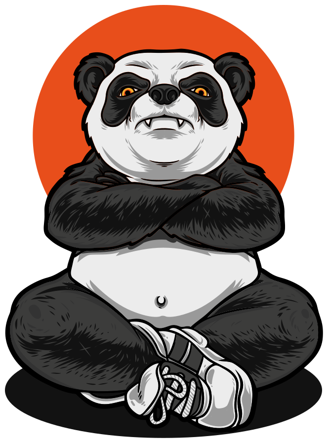 Panda embracing calmness animal vinyl carpet - TenStickers