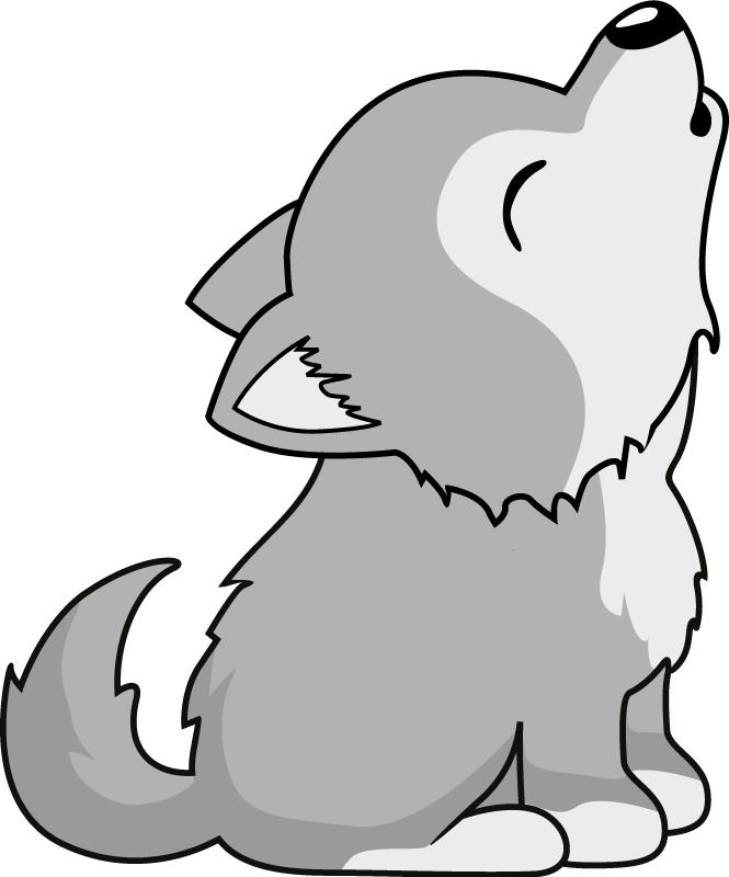 Howling canine illustration animal vinyl carpet - TenStickers