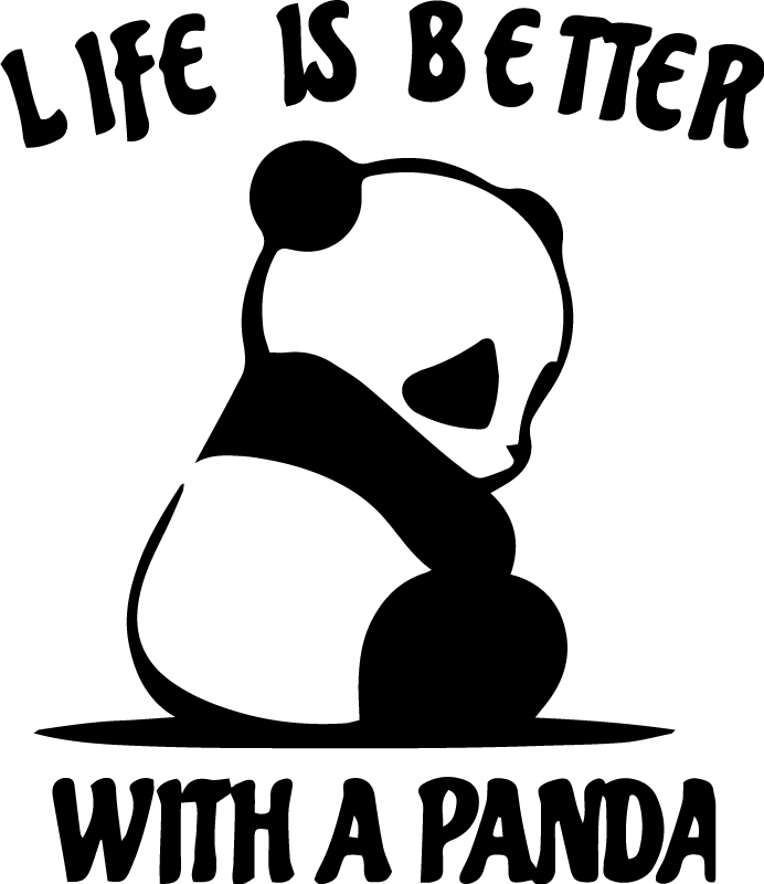 Panda illustration quote animal vinyl carpet - TenStickers