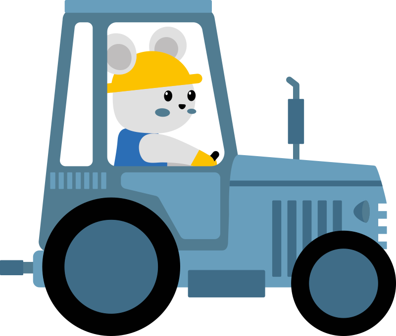 Cute bear farmer animal vinyl carpet - TenStickers