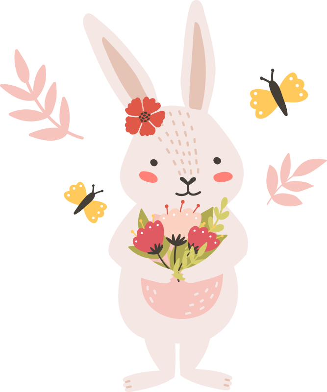 Animal vinyl carpet with cute bunny design - TenStickers