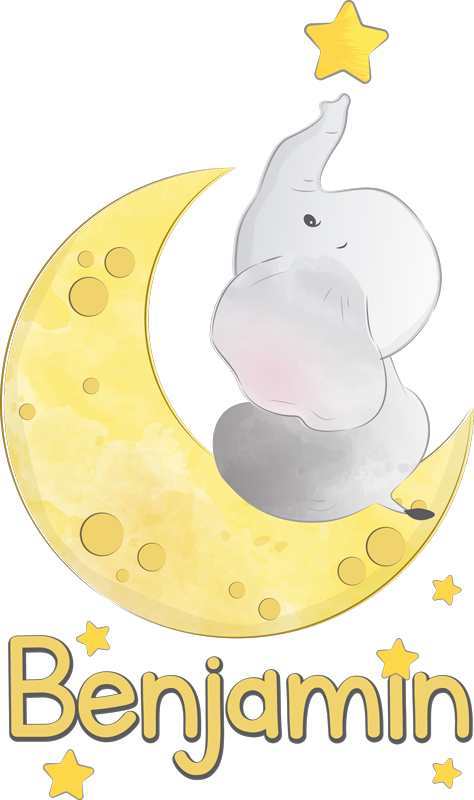 Animal vinyl carpet moon and stars with name - TenStickers