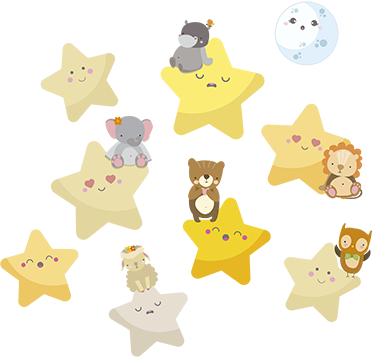 Animal vinyl carpet for baby's room stars - TenStickers