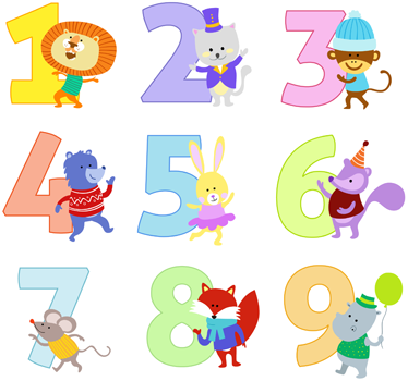 Animal vinyl carpet colorful numbers for kids - TenStickers