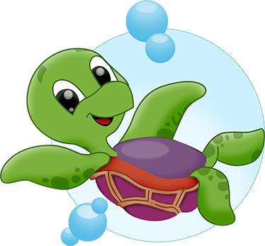 Animal vinyl carpet baby turtle playing - TenStickers