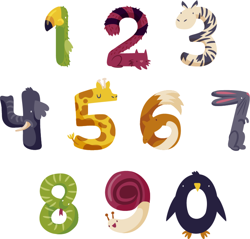Animal vinyl carpet with numbers and animals - TenStickers
