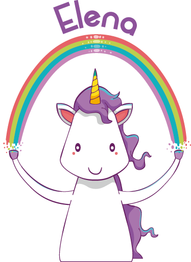 Animal vinyl carpet unicorn and rainbow personalized - TenStickers