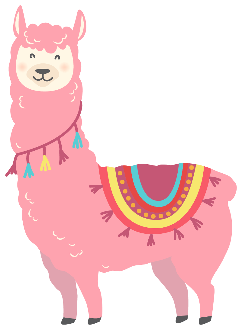 Animal vinyl carpet pink llama - TenStickers