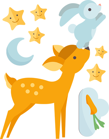 Animal vinyl carpet featuring deer and bunny - TenStickers