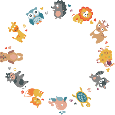 Animal vinyl carpet baby animals in circle - TenStickers