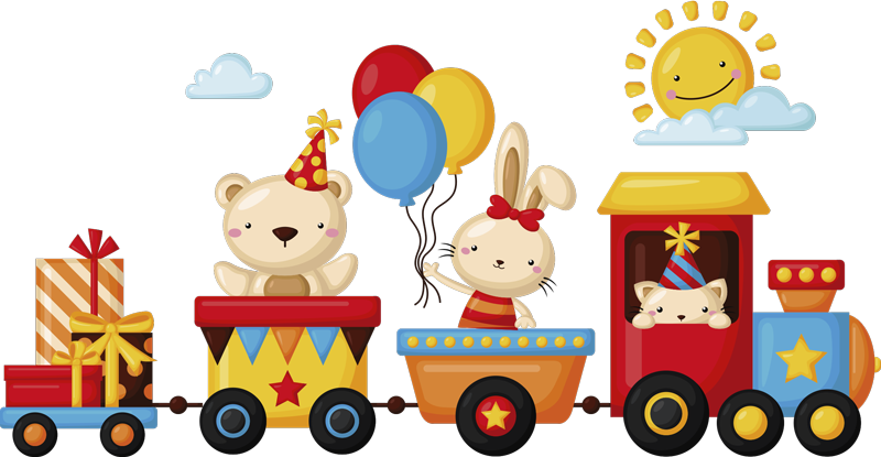 Animal vinyl carpet animal train - TenStickers