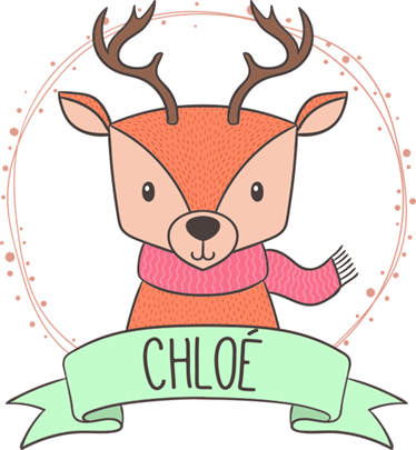 Baby deer with name animal vinyl carpet - TenStickers