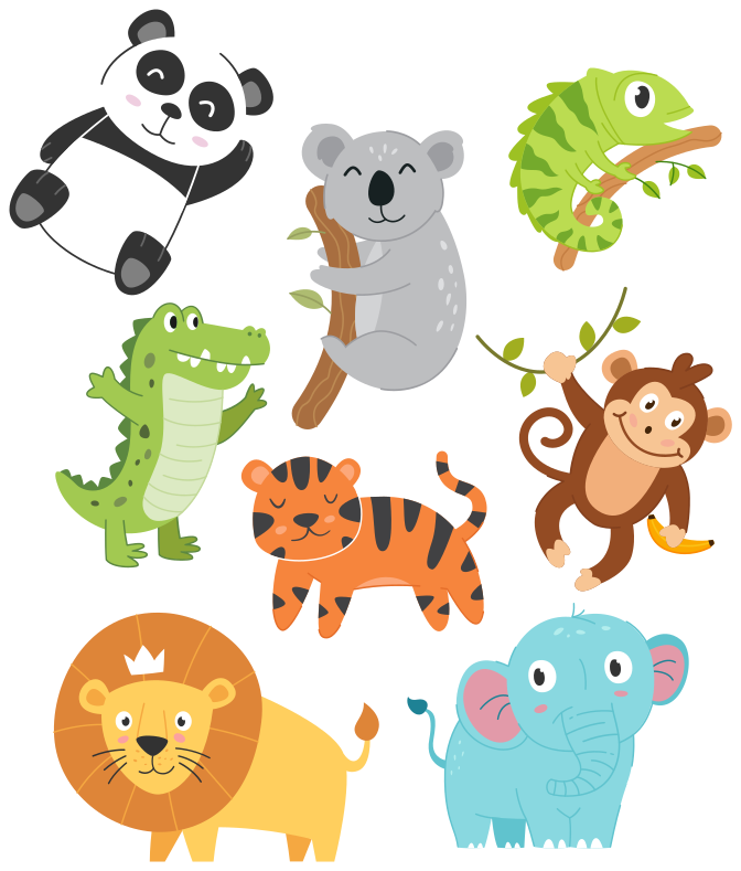 Animal vinyl carpet hand drawn autumn creatures - TenStickers