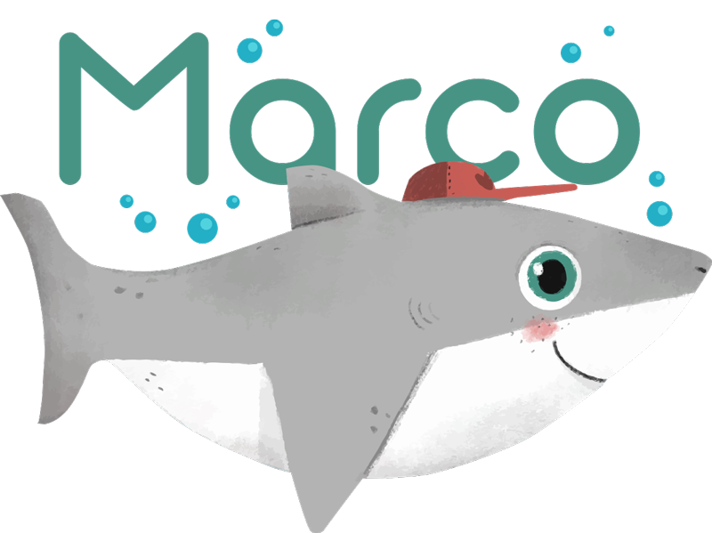 Baby shark with name animal vinyl carpet - TenStickers