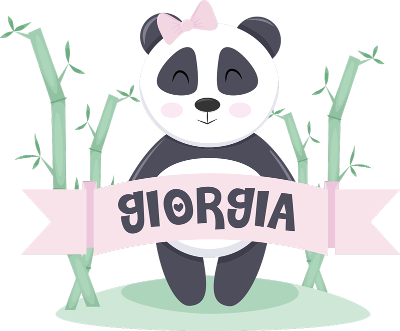 Animal vinyl carpet baby panda girl personalized - TenStickers