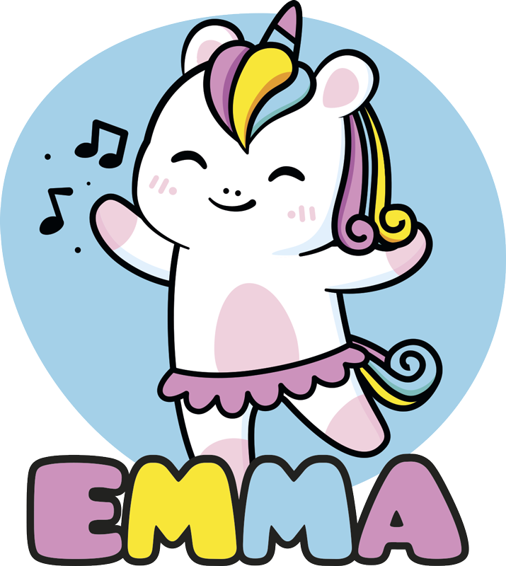 Ballerina unicorn animal vinyl carpet - TenStickers