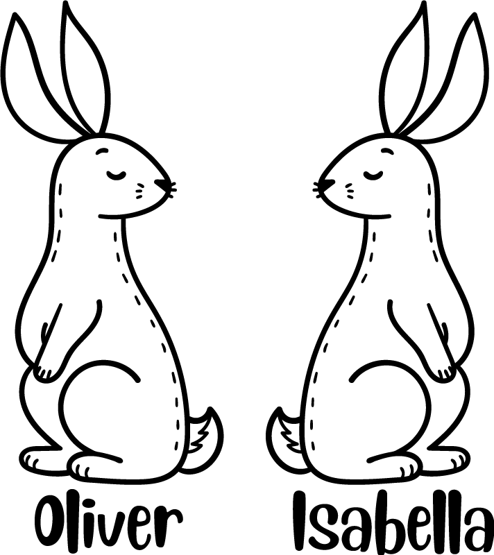 Animal vinyl carpet personalised easter bunnies - TenStickers