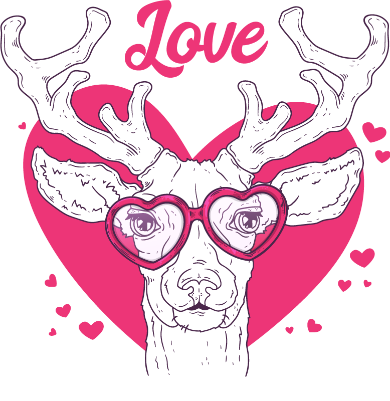 Stag love animal vinyl carpet - TenStickers