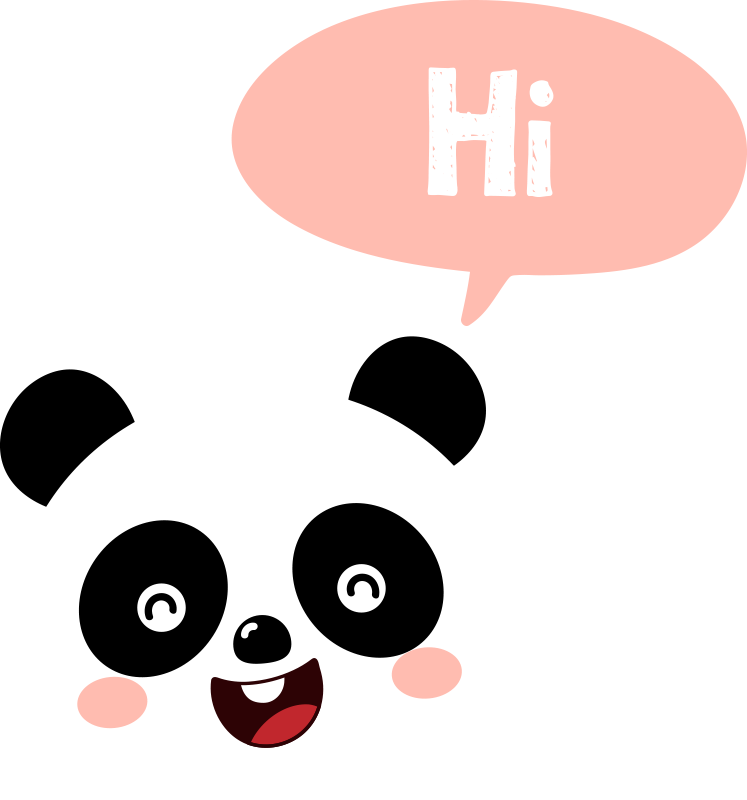 Animal vinyl carpet cartoon panda waving hello - TenStickers