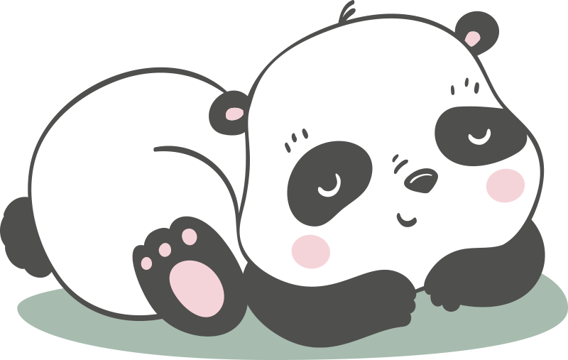 Panda illustration animal vinyl carpet - TenStickers