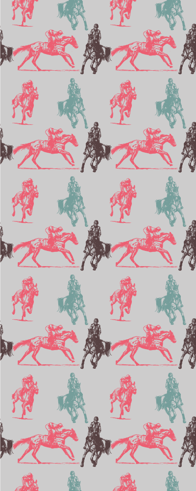 Animal vinyl carpet different colored horse pattern - TenStickers