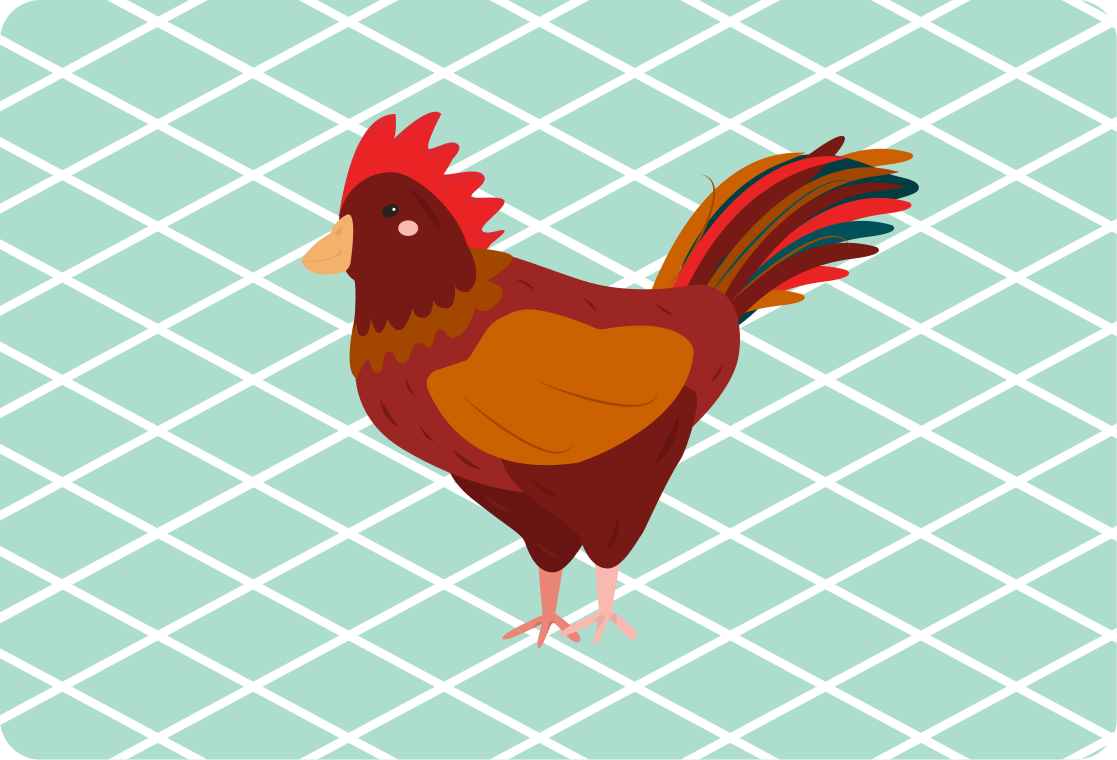 Animal vinyl carpet red rooster side view - TenStickers