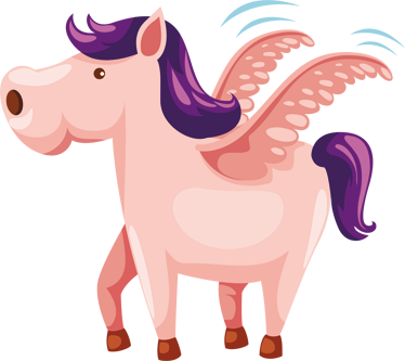 Cute winged pony animal vinyl carpet - TenStickers