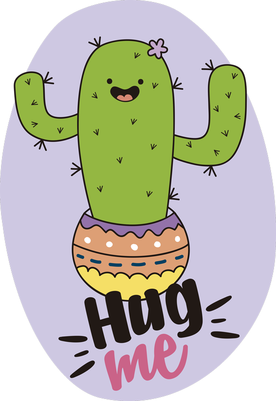 Animal vinyl carpet cactus embracing happiness - TenStickers