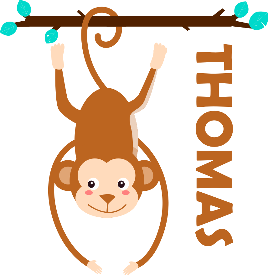 Animal vinyl carpet whimsical monkey design - TenStickers