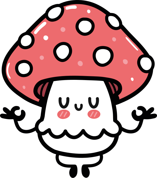 Animal vinyl carpet cute mushroom character - TenStickers